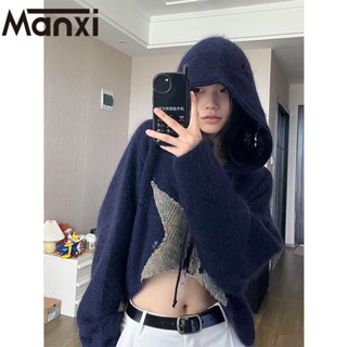 Manxi เสื้อเชิ้ตผู้หญิง เสื้อสาวอวบ สะดวกสบาย  มีความรู้สึกของการออกแบบ A95K14G