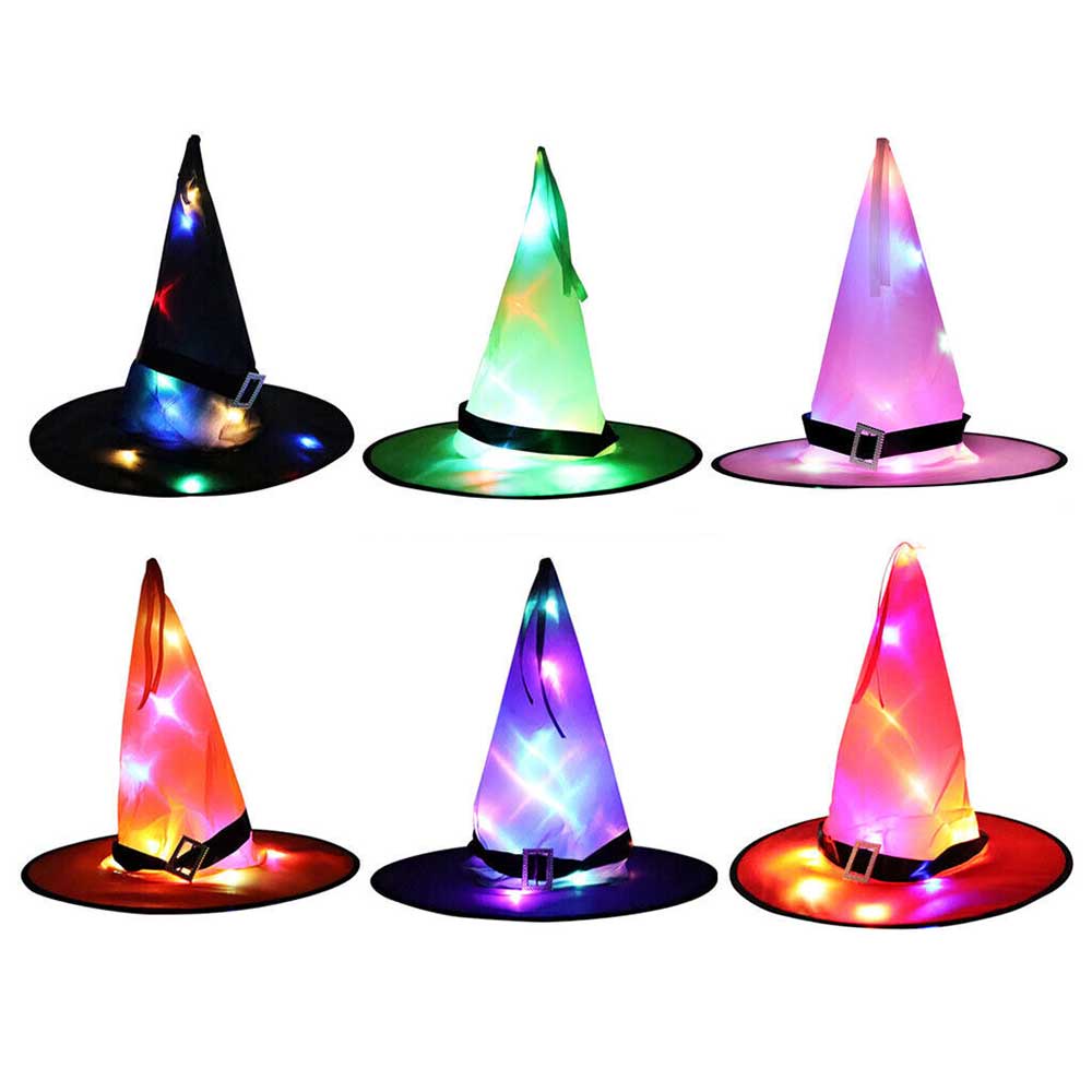 Halloween hat, ghost festival party decoration props LED light-up witch hat magician witch hat wizar