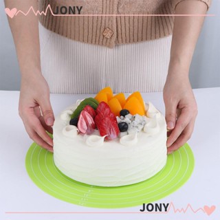 Jy1 แผ่นจานหมุนเค้ก ทนความร้อนสูง ไม่ติดผิว พร้อมสเกลขนาด 12 นิ้ว