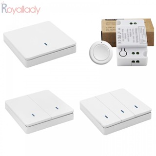 #ROYALLADY#Push ปุ่มสวิตช์ไฟ LED RF 433Mhz ไร้สาย 10A 1 ชิ้น 2 ชิ้น 3 ชิ้น