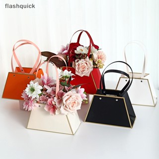 Flashquick กล่องกระดาษห่อของขวัญ แบบพกพา ลายดอกกุหลาบ