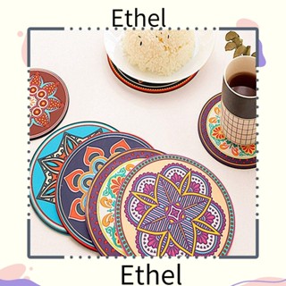 Ethel1 แผ่นซิลิโคนรองแก้ว ทนความร้อน 6.5 X 6.5 นิ้ว 6 สี 6 ชิ้น