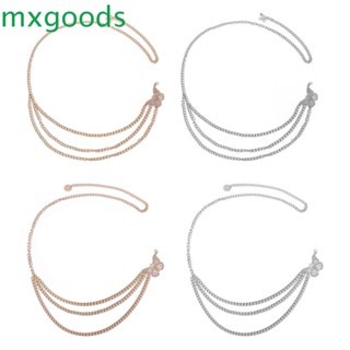 Mxgoods สายโซ่โลหะ หลายชั้น ประดับพู่ แบบกลวง อุปกรณ์เสริม สําหรับชุดเดรส