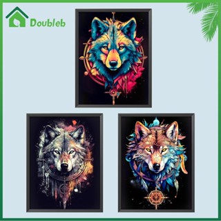 【Doub X ✮】ภาพวาดปักเพชร ทรงสี่เหลี่ยม ลายสัตว์ 5D DIY สําหรับตกแต่งบ้าน ✮