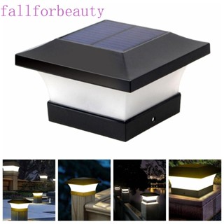 Fallforbeauty โคมไฟ LED ทรงสี่เหลี่ยม พลังงานแสงอาทิตย์ กันน้ํา สําหรับติดรั้ว กลางแจ้ง