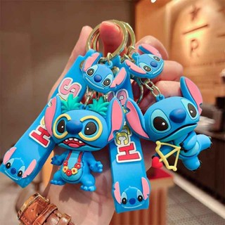 [สี่ตัวเลือก] พวงกุญแจรถยนต์ จี้ตุ๊กตาการ์ตูน Stitch น่ารัก สามมิติ สําหรับชายหาด กามเทพ