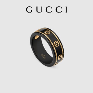 [พร้อมกล่องบรรจุภัณฑ์] พร้อมส่ง แหวน GUCCI GUCCI Icon Series สีทอง