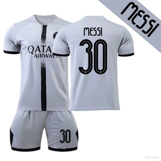 เสื้อกีฬาแขนสั้น ลายทีมชาติฟุตบอล Paris Saint Germain Away Messi Neymar Mbappe 22-23 2 ชิ้น ต่อชุด