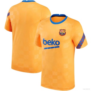 เสื้อกีฬาแขนสั้น ลายทีมฟุตบอล Barcelona Fans Jersey พลัสไซซ์