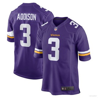 Yp2 เสื้อยืดลําลอง แขนสั้น พิมพ์ลาย NFL Draft First Minnesota Vikings Jordan Addison พลัสไซซ์ PY2 2023