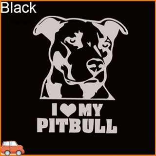 [Ma] สติกเกอร์สะท้อนแสง กันน้ํา ลายการ์ตูน I Love My Pitbull Bulldog สําหรับติดตกแต่งรถยนต์ 1 ชิ้น