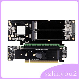 [szlinyou2] อะแดปเตอร์การ์ดต่อขยาย PCIe 4.0 x16 เป็นการ์ดขยาย 4x PH43 ปลั๊กแอนด์เพลย์ โลหะคู่ M.2