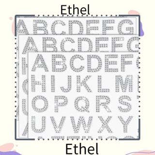 Ethel1 สติกเกอร์ตัวอักษร ประดับเพชรเทียม ขนาดใหญ่ 1.57 นิ้ว สีเงิน สําหรับตกแต่งเสื้อผ้า 170 ชิ้น