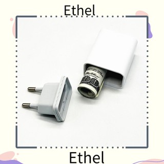 Ethel1 กล่องเก็บกุญแจ, รูปทรงที่ชาร์จ สีดํา ซ่อนกุญแจสํารอง, กล่องยา พลาสติก ของขวัญ บ้าน