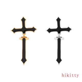 Hik Gothic Emamel Cross ต่างหู เครื่องประดับ ต่างหู กริช ต่างหู ไม้กางเขน