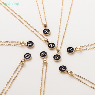 &lt;Arichsing&gt; สร้อยคอโชคเกอร์ จี้ตัวอักษรภาษาอังกฤษ A-Z โลหะ สีดํา เครื่องประดับ สําหรับผู้หญิง ผู้ชาย ลดราคา