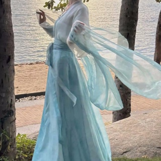 Hanfu Tang Made กระโปรงยาวถึงเอว วันพีช สไตล์ฤดูใบไม้ผลิ ฤดูร้อน 0IXK