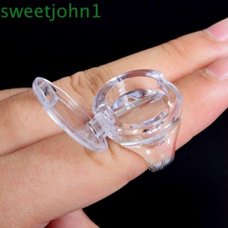 Sweetjohn ถ้วยแหวนหมึกสัก แบบใส ใช้ซ้ําได้ สําหรับสักขนตาปลอม