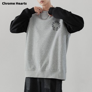 Chromehearts เสื้อกันหนาวลําลอง ผ้าฝ้าย 100% คอกลม พิมพ์ลาย Sanskrit สําหรับผู้ชาย