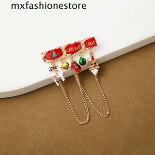 Mxfashione เข็มกลัด จี้รูปหมวกคริสต์มาส ซานตาคลอส สําหรับตกแต่งเสื้อผ้า กระเป๋า ของขวัญเพื่อน