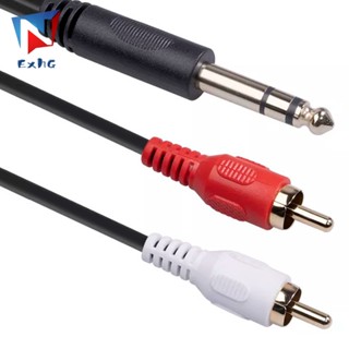 6.35 Male To Double RCA Red And White Male สายเคเบิ้ลเสียง 1.5 เมตร สําหรับมิกเซอร์เสียง