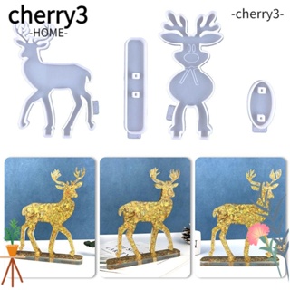 Cherry3 แม่พิมพ์ซิลิโคน รูปกวางเอลก์ แฮนด์เมด DIY สําหรับตกแต่งคริสต์มาส