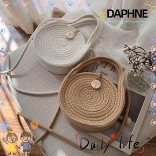 Daphne กระเป๋าสะพายไหล่ ฟางสาน แฮนด์เมด แฟชั่นชายหาด สําหรับผู้หญิง