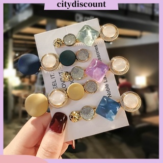 &lt;citydiscount&gt; กิ๊บติดผมหน้าม้า ทรงกลม ทรงสี่เหลี่ยม เครื่องประดับ แฟชั่นสําหรับผู้หญิง