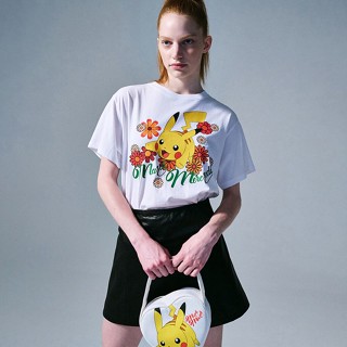 เสื้อยืดแขนสั้น พิมพ์ลายดอกเดซี่ Pikachu สไตล์เกาหลี