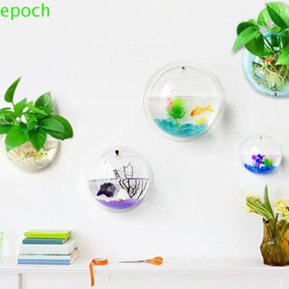 Epoch แจกันปลาอะคริลิคใส 3D แบบแขวนผนัง รูปครึ่งวงกลม สําหรับตู้ปลา