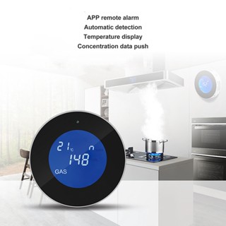 Ryo Tools เครื่องตรวจจับก๊าซอัจฉริยะ 90 DB Sound Alarm WiFi เครื่องตรวจจับก๊าซธรรมชาติ สำหรับห้องครัว Home Hotel DC5V