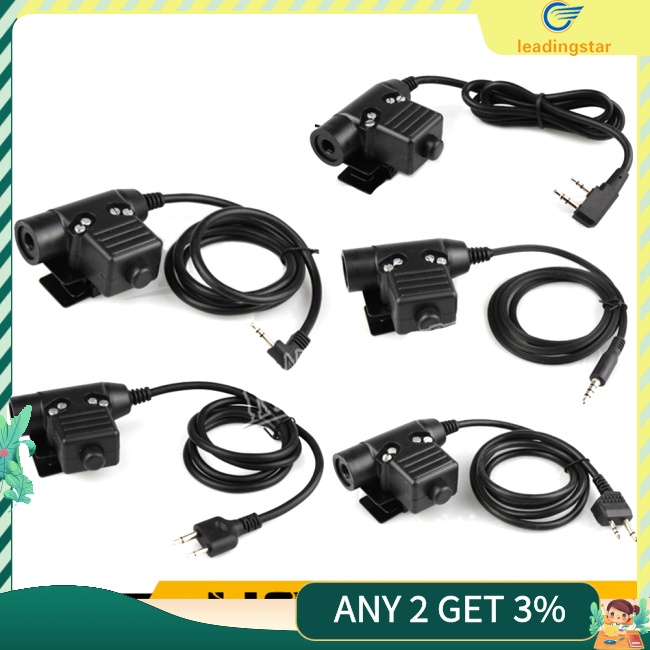 Leadingstar Z.tactical PTT พร้อมหูฟังยุทธวิธี U94 PTT อะแดปเตอร์ไมโครโฟนนิ้ว สําหรับเกมยุทธวิธีกลางแจ้ง