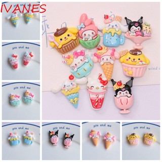 Ivanes โมเดลเรซิ่น รูปการ์ตูนอนิเมะ Cinnamoroll Diy อุปกรณ์เสริม สําหรับตกแต่งเคสโทรศัพท์มือถือ 10 ชิ้น