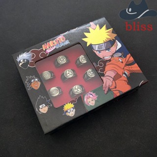 Bliss ชุดเครื่องประดับ แหวน ลายการ์ตูนนารูโตะ Sasuke Itachi Ninja สีดํา ของขวัญแฟนคลับ