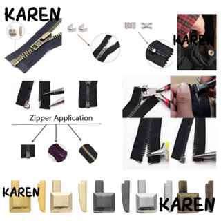 Karen ชุดซิปหยุดซ่อม 3 ชิ้น 10 ชุด#5#8#10# อุปกรณ์เสริมหัวเข็มขัด แบบเปิดท้าย