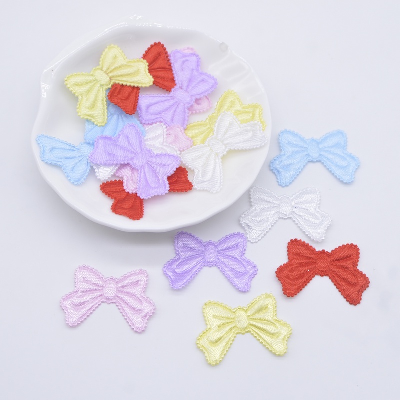 แผ่นแพทช์ รูปโบว์ ขนาด 30*20 มม. สําหรับตกแต่งเสื้อผ้า งานแต่งงาน DIY 50 ชิ้น