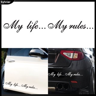 [sylviar] สติกเกอร์ ลาย my life my rules Words สําหรับติดตกแต่งรถยนต์