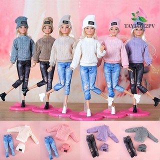 Taylor2pv เสื้อกันหนาวตุ๊กตา หมวก กางเกงยีน 30 ซม. Diy สําหรับเด็กผู้หญิง