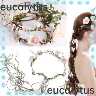 Eucalytus1 มงกุฎดอกไม้ ที่คาดผม ที่คาดผม งานแต่งงาน ปาร์ตี้ หูฟัง เถาวัลย์ มงกุฎ