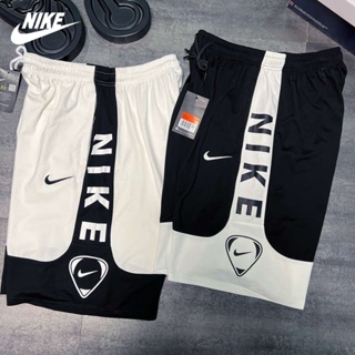 Nike ของแท้ 100% กางเกงขาสั้นบาสเก็ตบอล มีซิป สีตัดกัน แฟชั่นสําหรับผู้ชาย