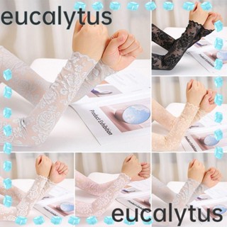 Eucalytus1 ถุงมือยาว ผ้าลูกไม้ ตาข่าย เหมาะกับฤดูร้อน สําหรับขี่จักรยาน