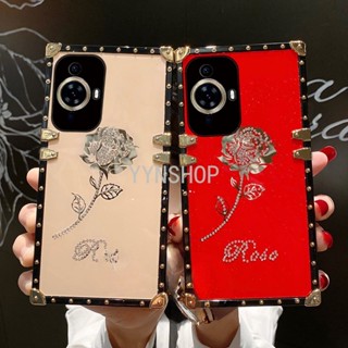 Yyn เคสโทรศัพท์มือถือ กันกระแทก ลายดอกกุหลาบ ประดับเพชร สําหรับ HuaWei Nova 11 pro Nova11i Nova10 pro