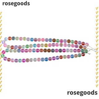 Rosegoods1 ลูกปัดแก้วคริสตัลออโรร่า กลิตเตอร์ 8 มม. สีรุ้ง แวววาว 8 มม. สําหรับทําเครื่องประดับ ต่างหู DIY 94 ชิ้น