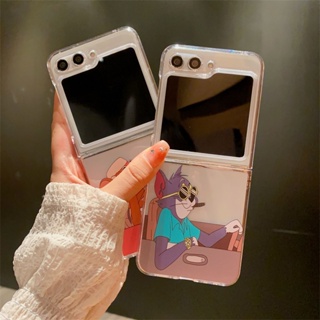 เคสโทรศัพท์มือถือ PC แข็ง กันกระแทก ลายการ์ตูนแมว และหนู สําหรับ Samsung galaxy z Flip 5 galaxy z flip4 flip3 flip2 flip1