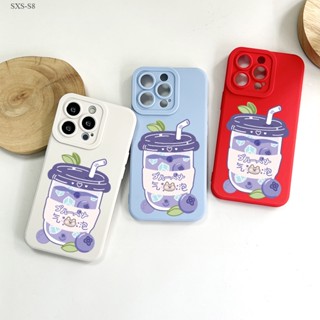 Samsung Galaxy S8 S9 S10 Plus S8+ S9+ S10+ เคสซัมซุง สำหรับ Blueberry Beverage เคส เคสโทรศัพท์