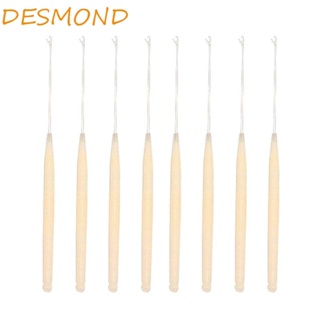 Desmond เข็มถักเปีย โลหะ สีเบจ เดรดล็อก โครเชต์ เข็มถักผม พลาสติก สีดํา DIY 5 ชิ้น / ชุด