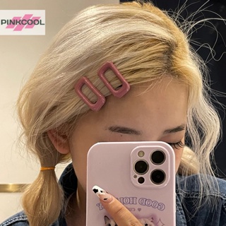 Pinkcool กิ๊บติดผม ทรงเรขาคณิต สีแคนดี้ สไตล์เกาหลี หวานแหวว สําหรับผู้หญิง 2 ชิ้น