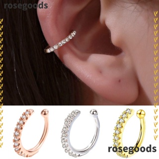 Rosegoods1 ต่างหูสตั๊ด ประดับเพชร เพทาย สีเงิน เครื่องประดับ ของขวัญ สําหรับผู้ชาย 2 ชิ้น