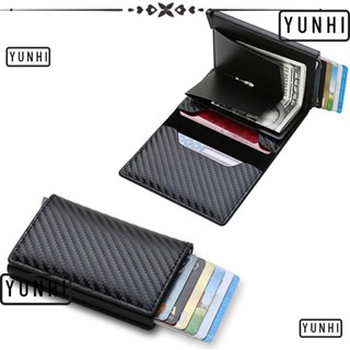 Yunhi RFID กระเป๋าสตางค์ กระเป๋าใส่บัตรเครดิต บัตรเครดิต และบัตรประจําตัวประชาชน