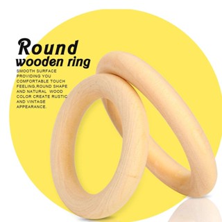 Chris office 30PCS Beech Wood Ring Smooth ไม้วงกลมแหวนจี้สำหรับเครื่องประดับ DIY ทำ Handcrafts